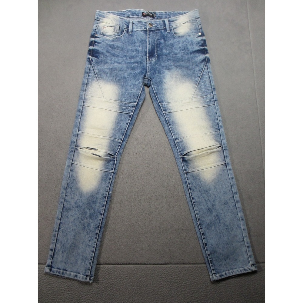 Southpole Jeans Mens 34X32 Blue Denim Stretch Skinny Leg Acid Wash Y2K Street